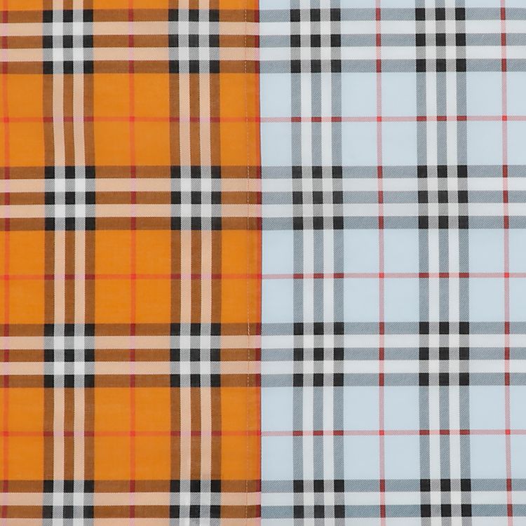 Burberry Small Check Cotton Scarf Pale Blue