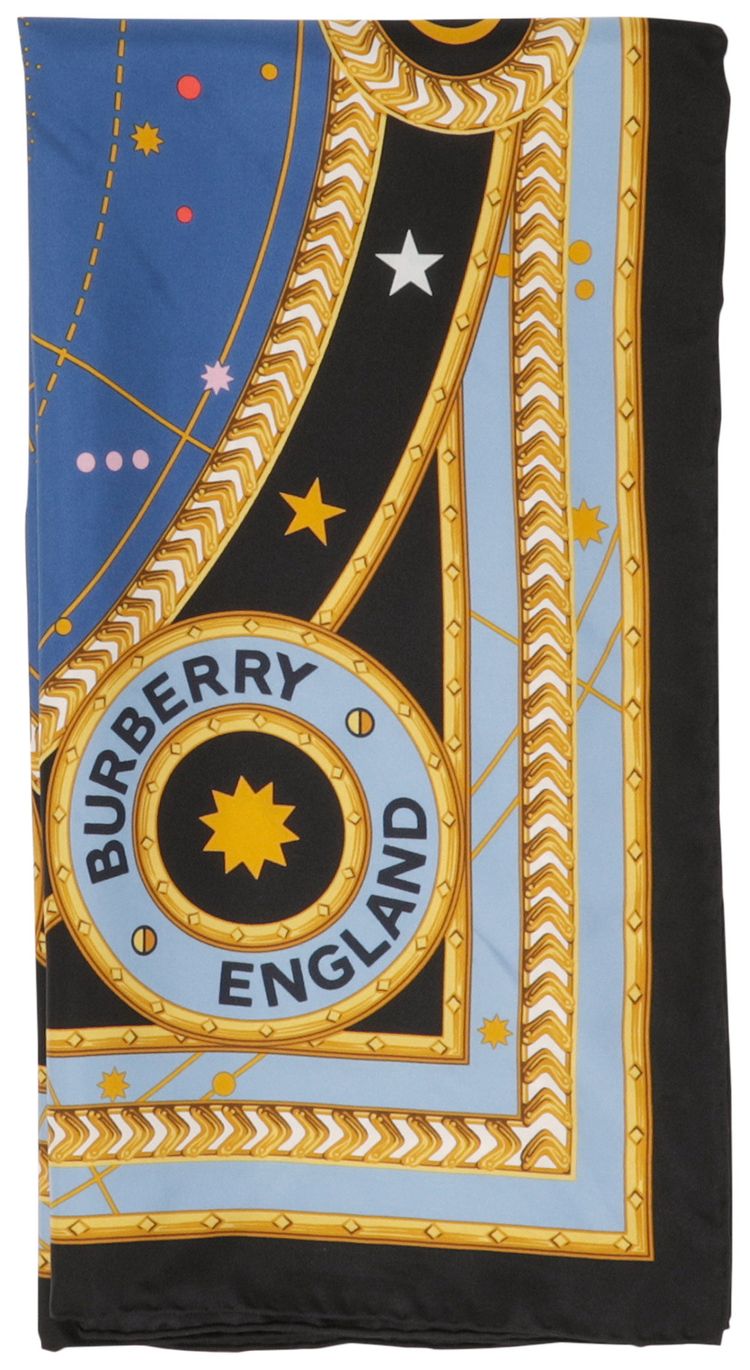 Burberry Astrological Murberry Silk Scarf Oceanic Blue
