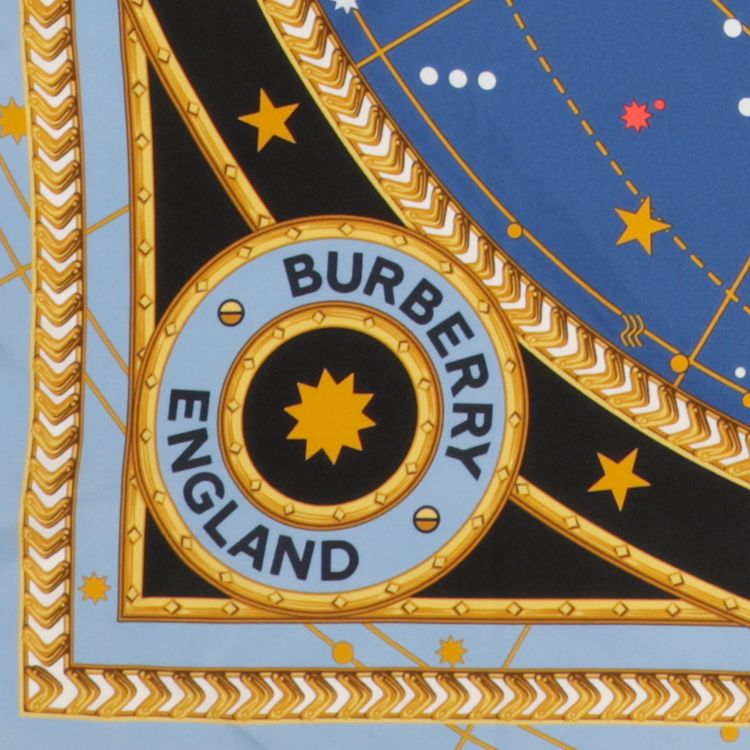 Burberry Astrological Murberry Silk Scarf Oceanic Blue