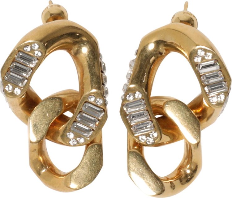 Burberry Crystal Chain Link Earrings 'Gold'
