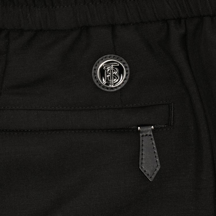 Burberry Straight Leg Wool Sweatpants Black
