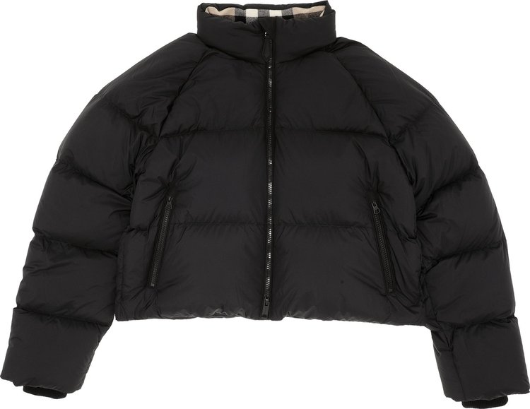Buy Burberry Alsham Crop Down Puffer Jacket 'Black' - 8044730 | GOAT