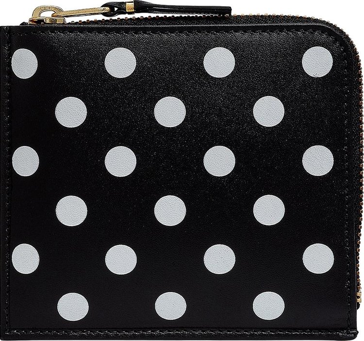 Comme des Garcons Dots Printed Leather Line Wallet Black