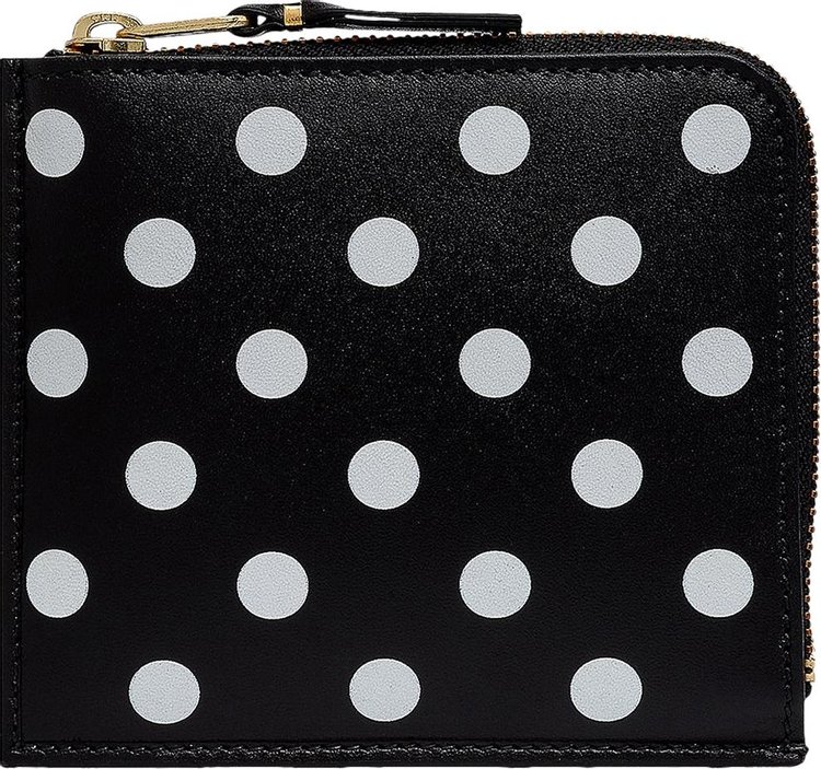 Comme des Garcons Dots Printed Leather Line Wallet Black