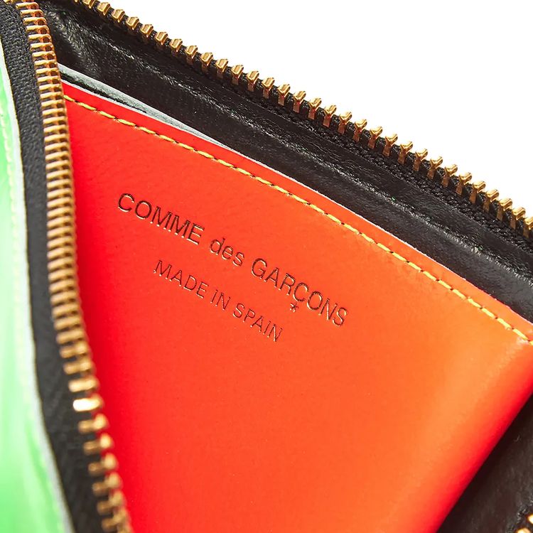 Comme des Garcons Super Fluo Leather Line Wallet GreenOrange