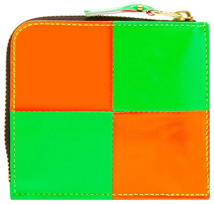 Comme des Garcons Fluo Squares Wallet OrangeGreen
