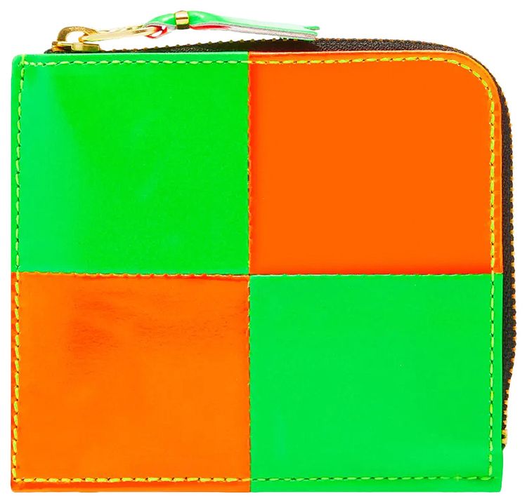 Comme des Garcons Fluo Squares Wallet OrangeGreen