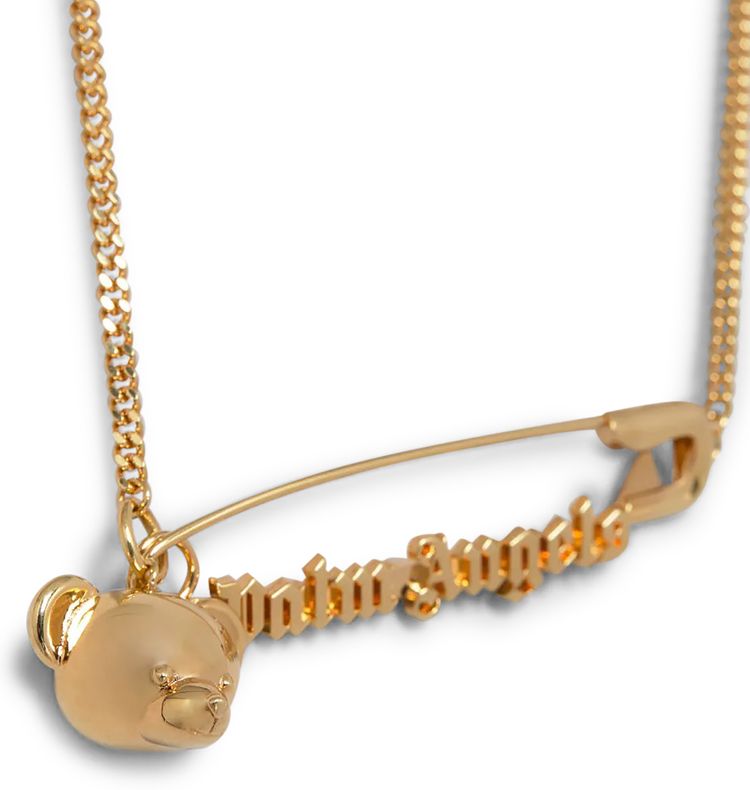 Palm Angels Pin Bear Necklace Gold