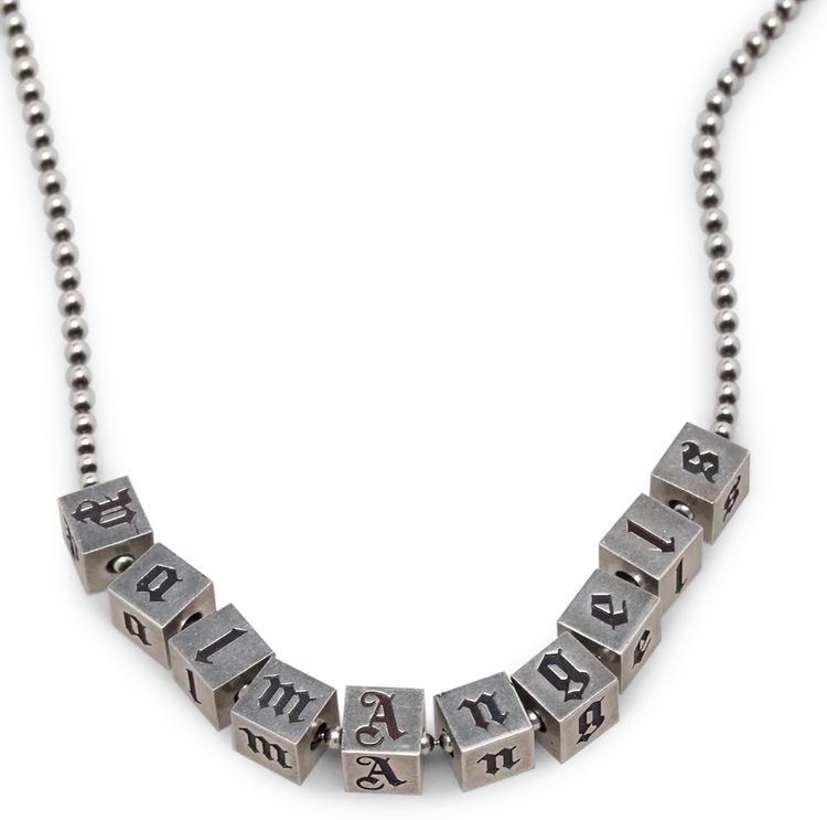 Palm Angels Dice Logo Necklace Silver