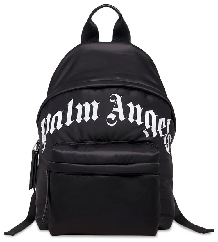 Palm Angels Curved Logo Backpack BlackWhite