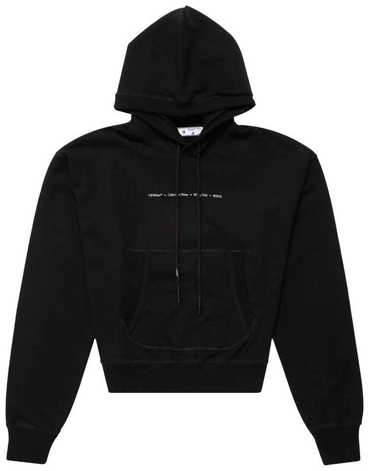 Off White Tornado Arrow Over Flatlock Hoodie BlackMulticolor
