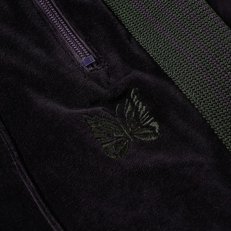 Needles Narrow Velour Track Pant Eggplant
