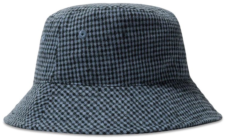 Stussy Wool Check Big Stock Bucket Blue