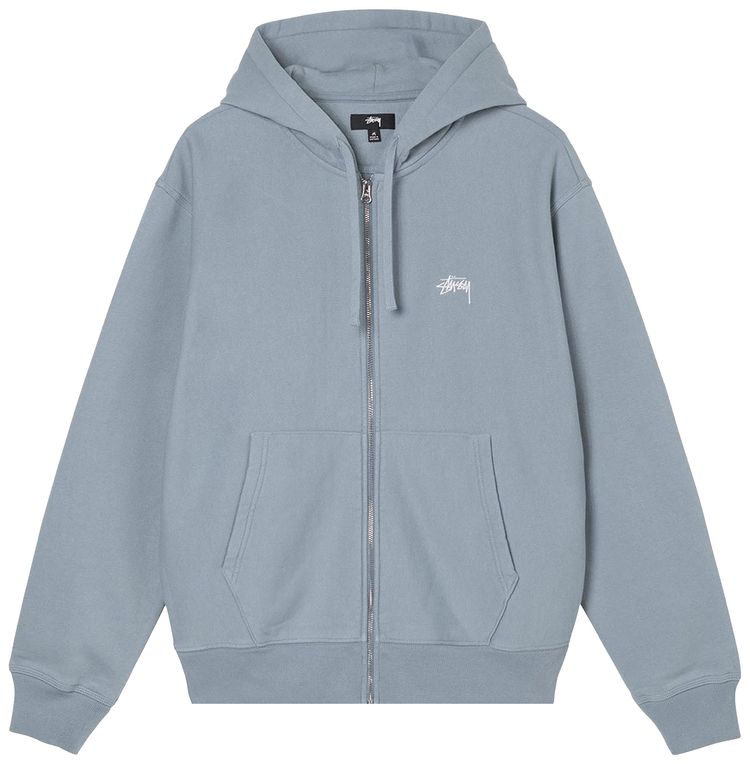 Stussy Stock Logo Zip Hood Slate