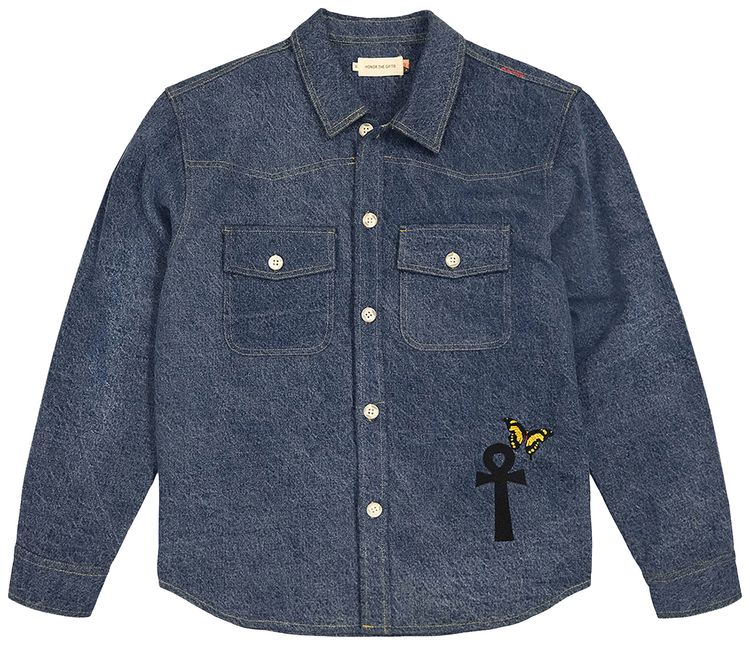 Honor The Gift Denim Shirt Long Sleeve Button Up Blue