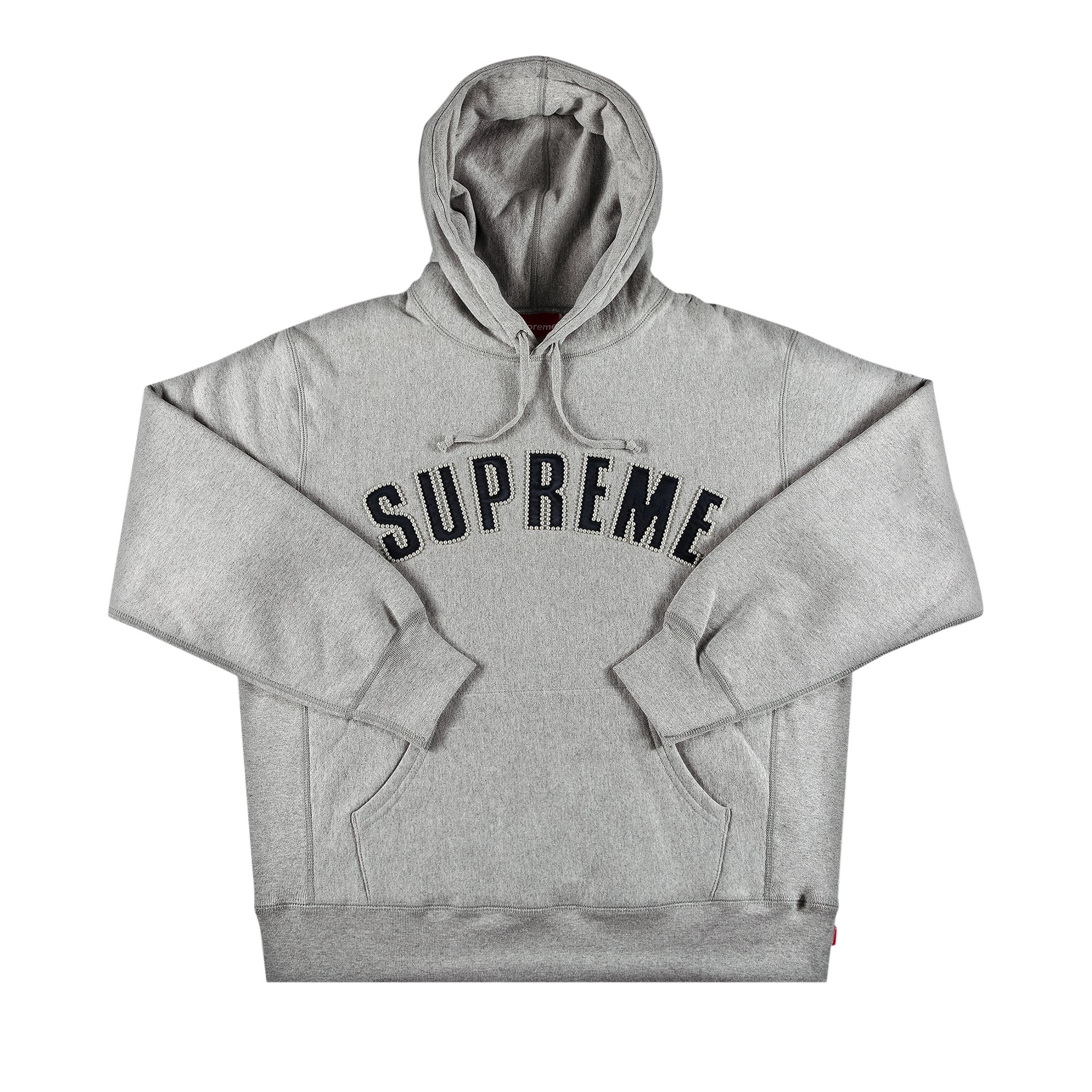 Supreme Pearl Logo Hooded Sweatshirt 'Heather Grey'
