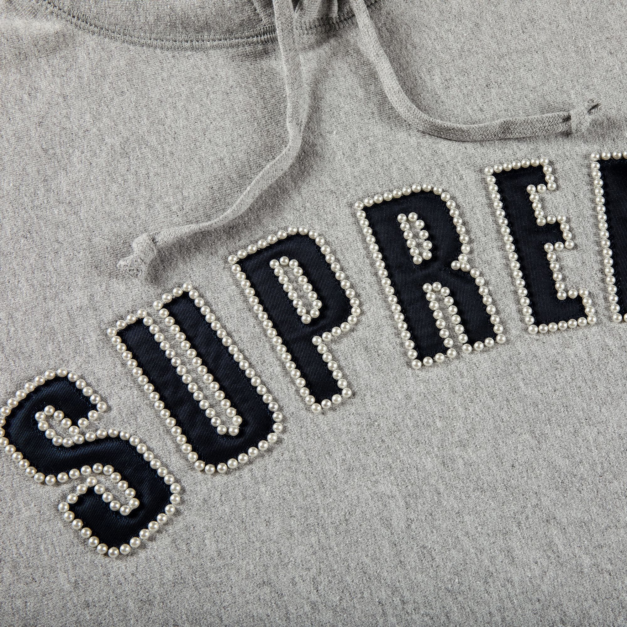 Buy Supreme Pearl Logo Hooded Sweatshirt 'Heather Grey Buy Supreme Pearl Logo Hooded Sweatshirt 'Heather Grey