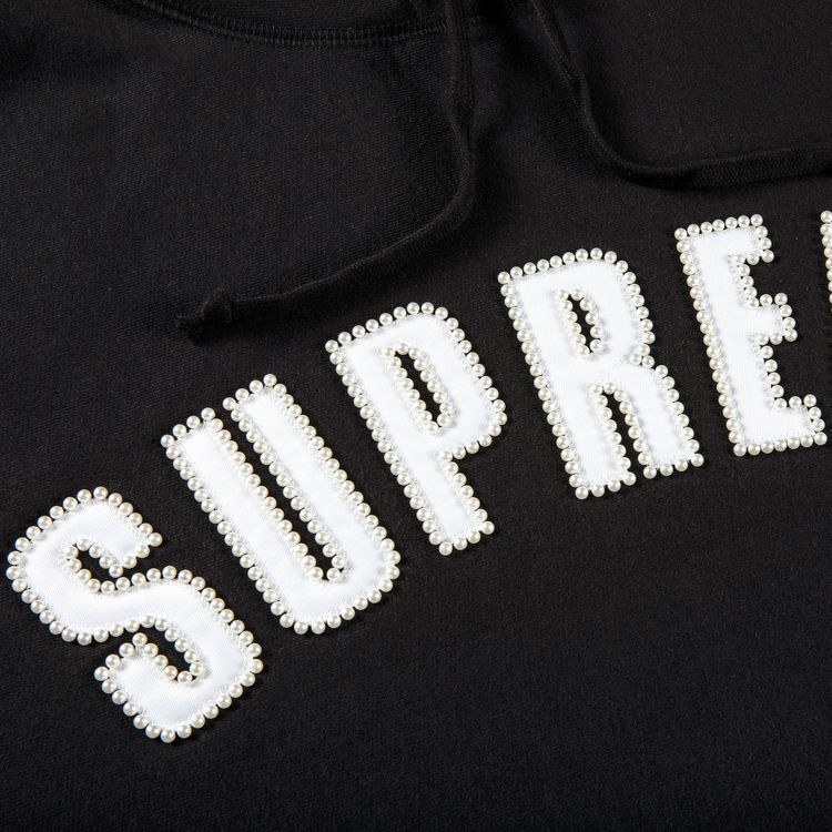 Supreme Pearl Logo Hooded Sweatshirt Black