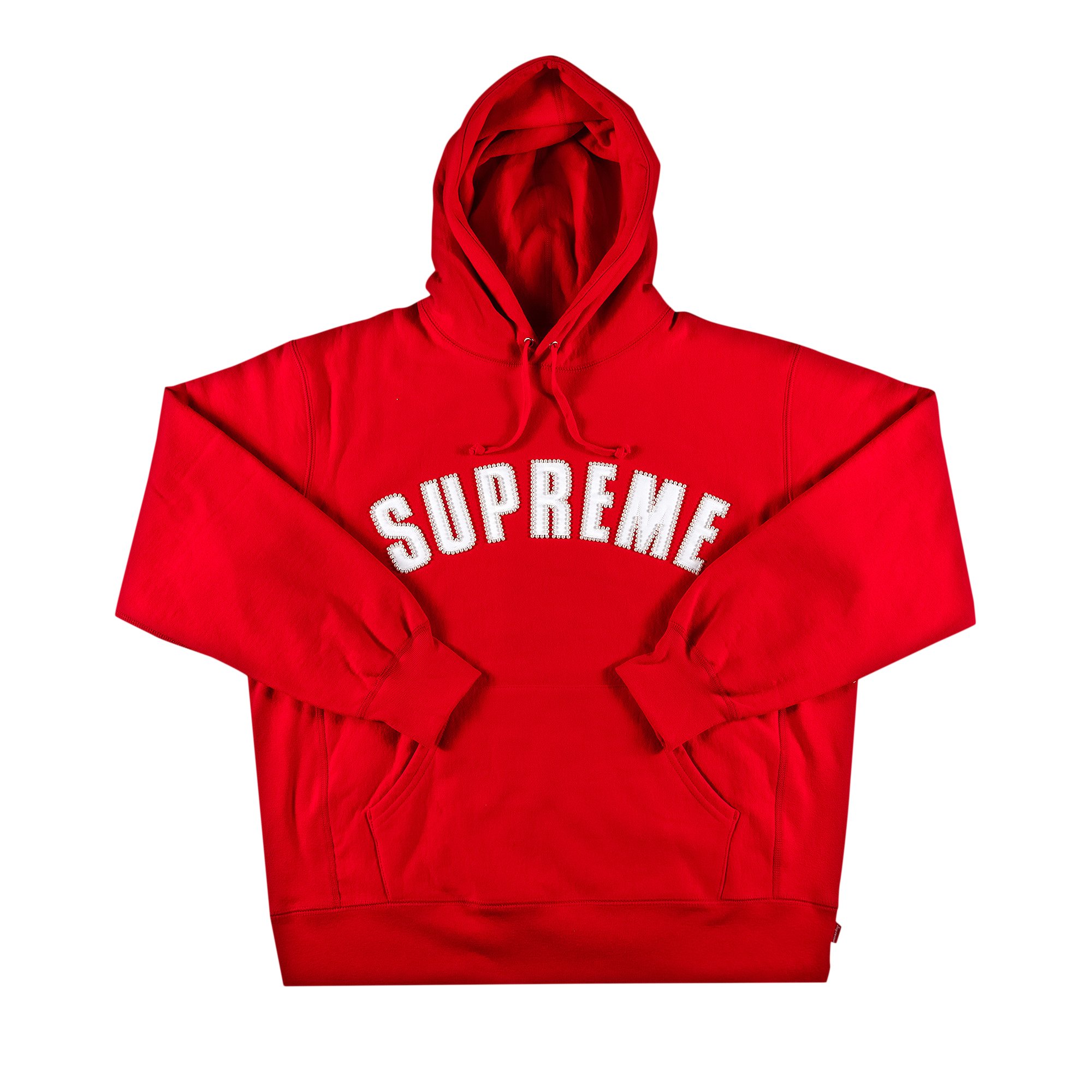 Buy Supreme Pearl Logo Hooded Sweatshirt 'Red' - FW21SW6 RED | GOAT CA
