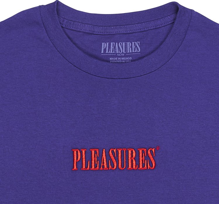 Pleasures Core Embroidered T Shirt Purple