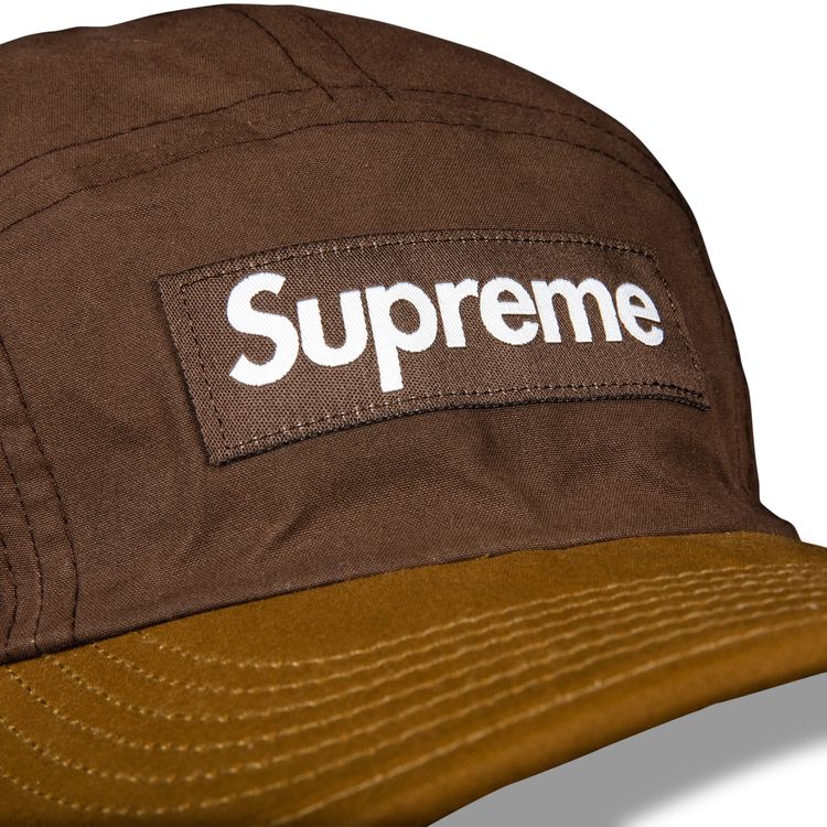 Supreme Waxed Cotton Camp Cap Brown