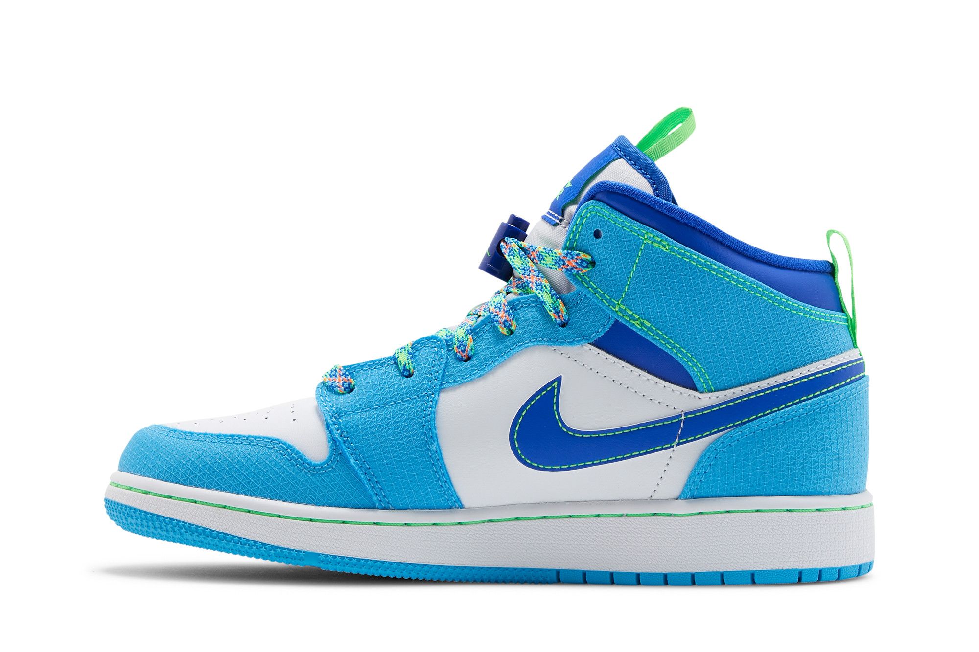 Blue and green jordans on sale