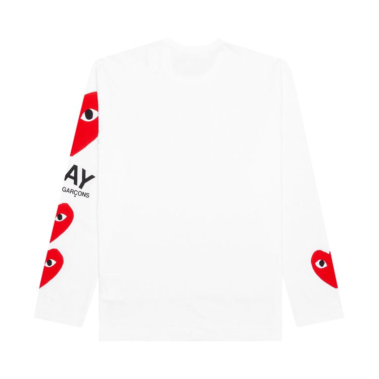 Comme des Garcons PLAY Printed Sleeve Long Sleeve White
