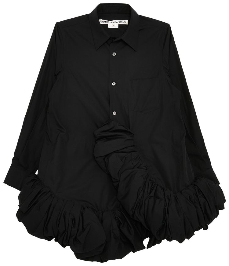 Comme des Garcons Ruffle Bottom Shirt Black