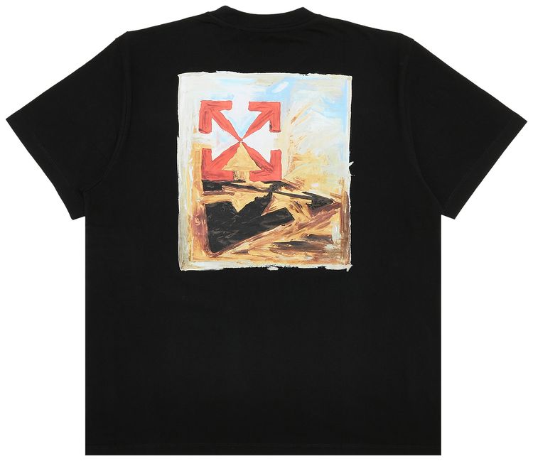 Off White Arrow On Canvas Short Sleeve Over Tee BlackMulticolor
