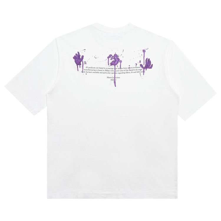 Off White Dripped Logo Short Sleeve Skate Tee WhitePurple