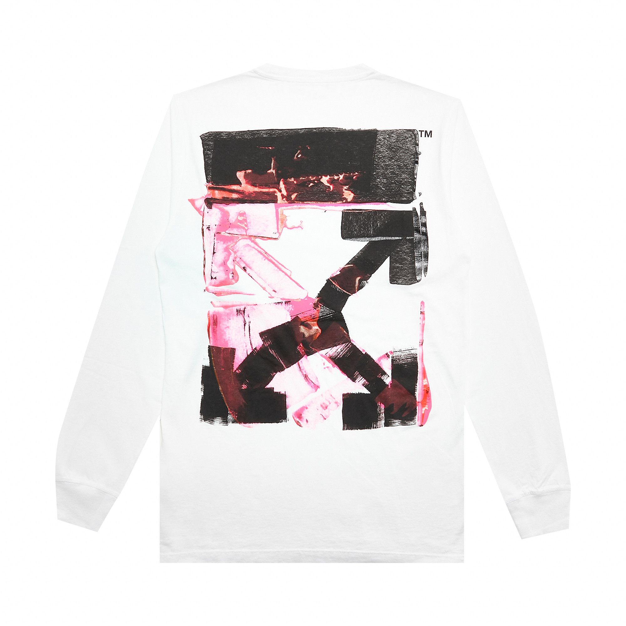 Buy Off-White Acrylic Arrow Long-Sleeve Tee 'White/Fuchsia Buy Off-White Acrylic Arrow Long-Sleeve Tee 'White/Fuchsia