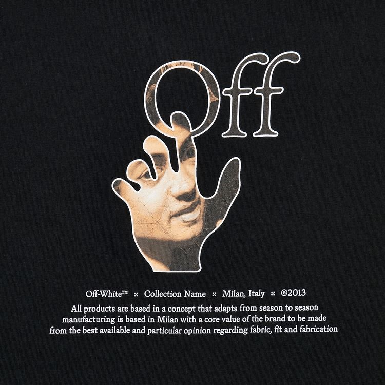 Off White Caravaggio Hand Over Mockneck Tee BlackMulticolor