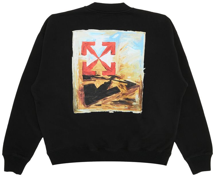Off White Arrow On Canvas Skate Crewneck BlackMulticolor