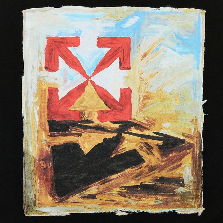 Off White Arrow On Canvas Skate Crewneck BlackMulticolor