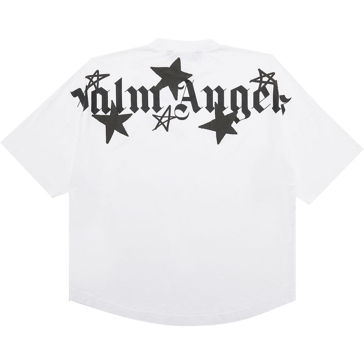 Palm Angels Shooting Stars Overlogo Tee WhiteBlack