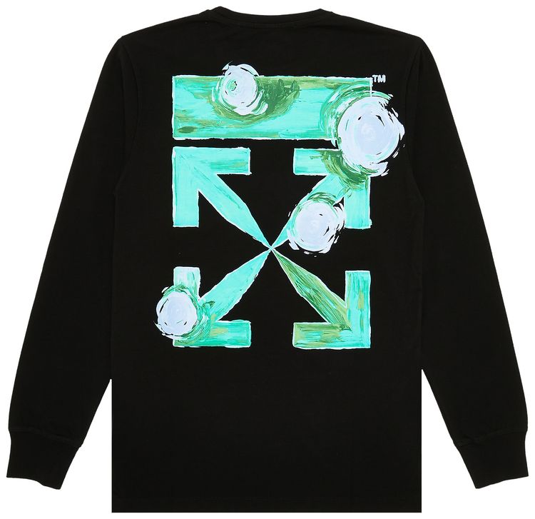 Off White Tornado Arrow Long Sleeve Tee BlackMulticolor