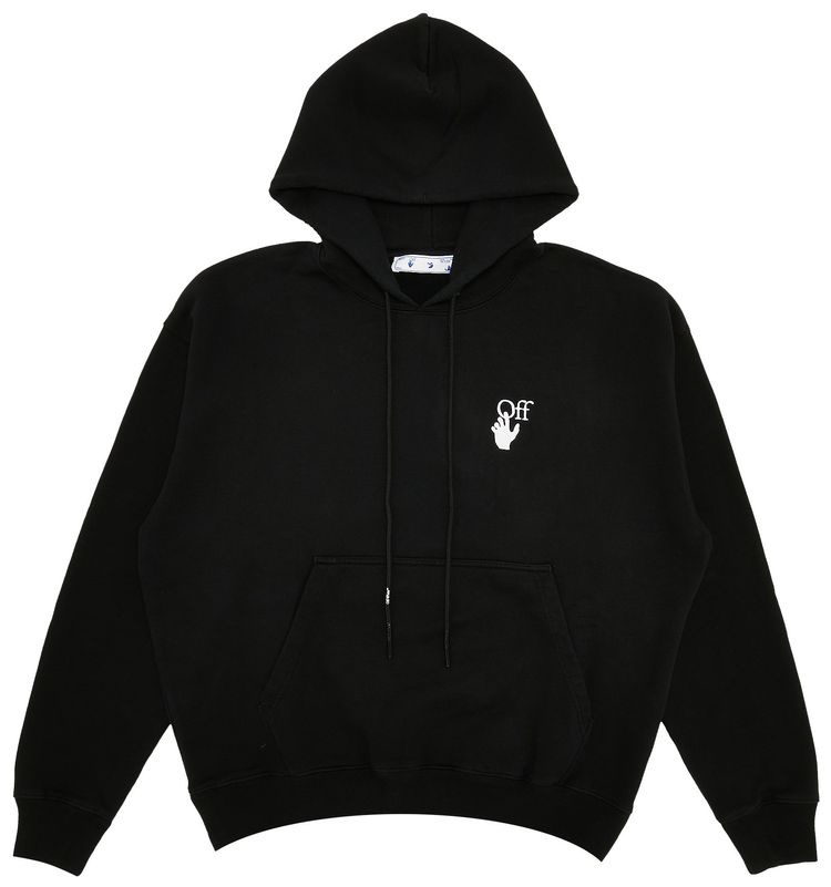 Off White Cut Here Skate Hoodie BlackWhite
