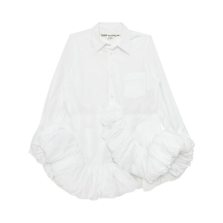 Comme des Garcons Ruffle Bottom Shirt White