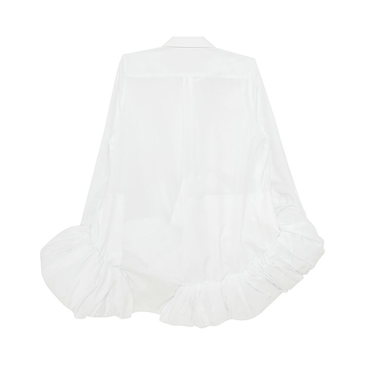 Comme des Garcons Ruffle Bottom Shirt White