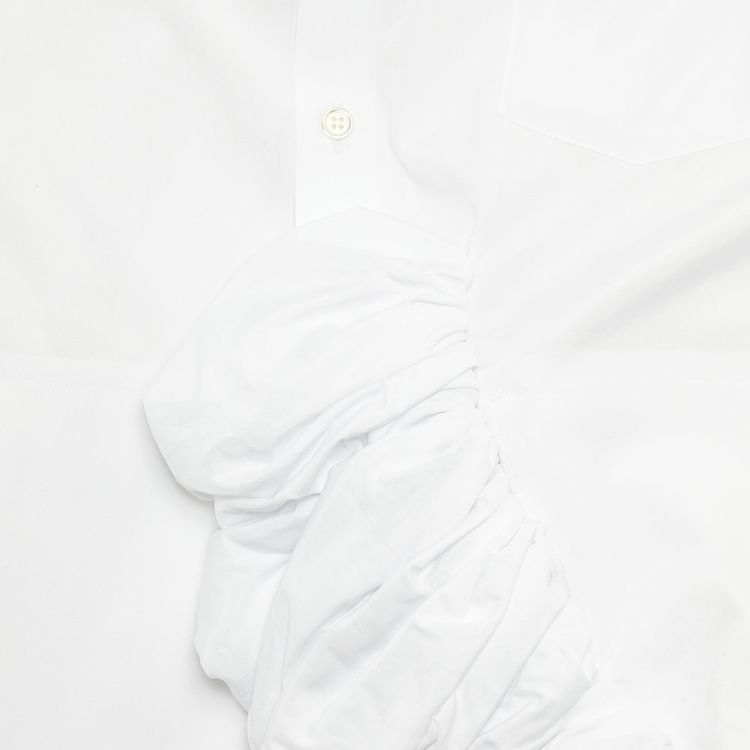 Comme des Garcons Ruffle Bottom Shirt White