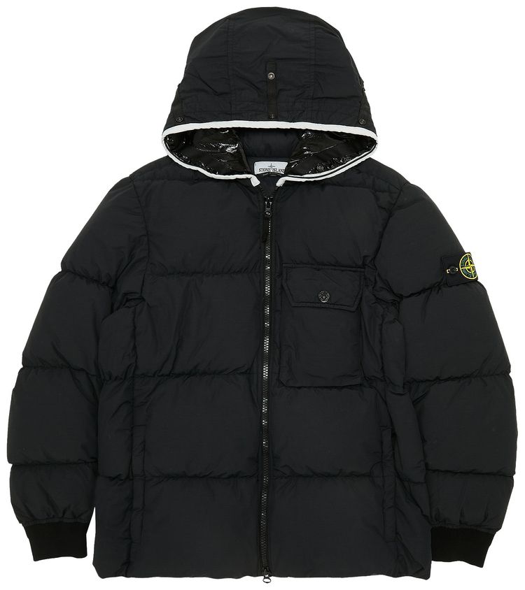Stone Island Compass Patch Down Jacket Black