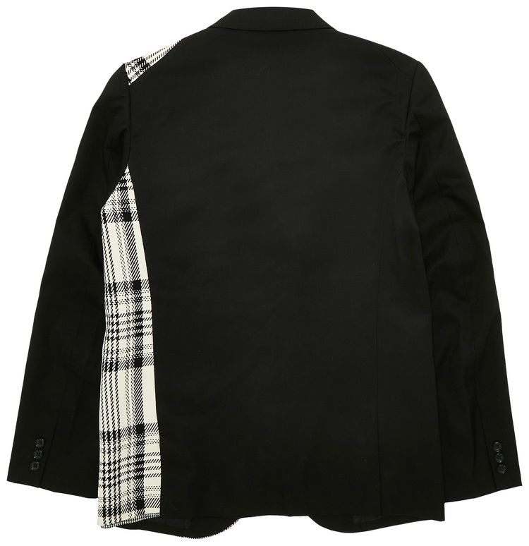 Comme des Garcons Homme Plus One Side Plaid Layered Jacket BlackNatural
