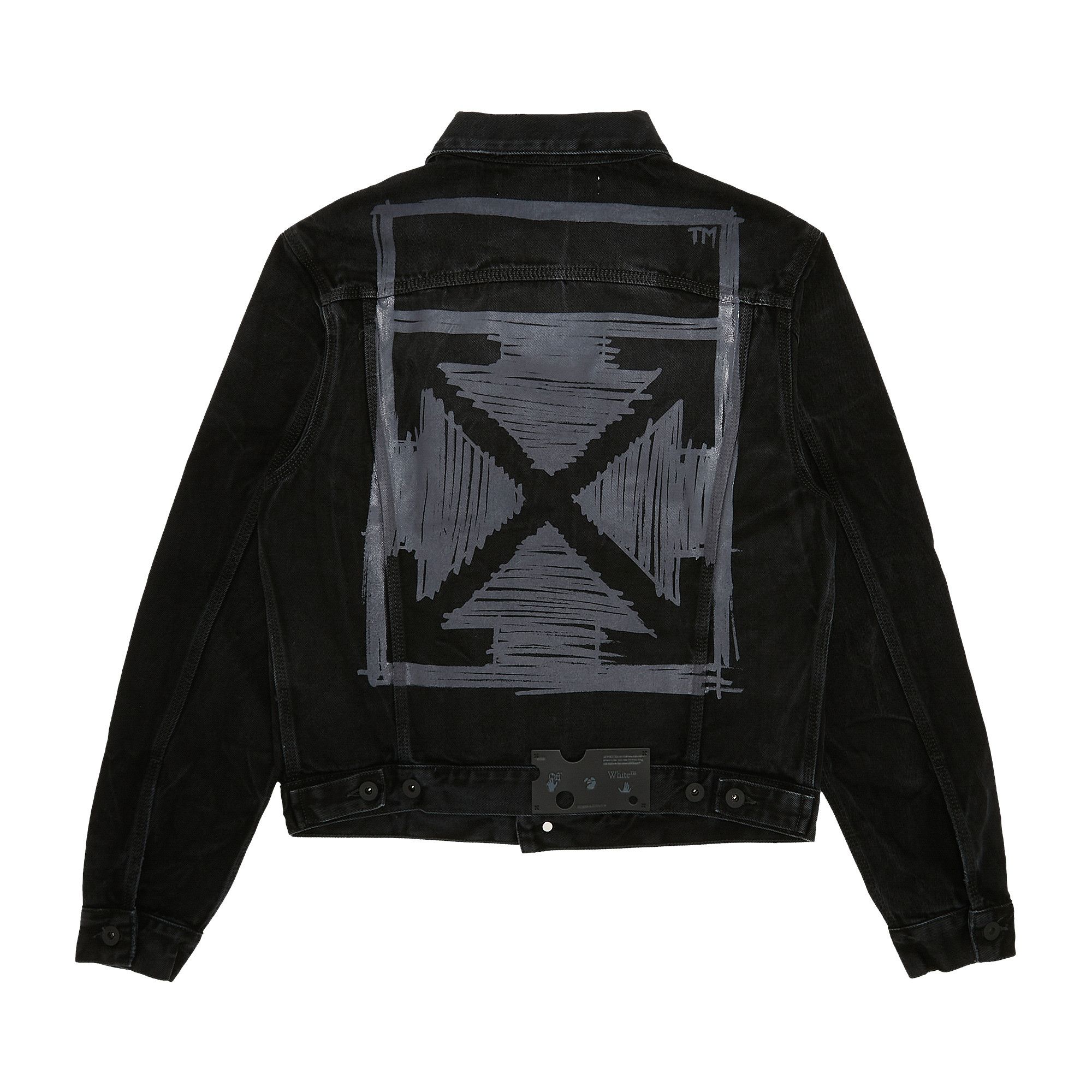 Buy Off-White Negative Mark Slim Denim Jacket 'Faded Black