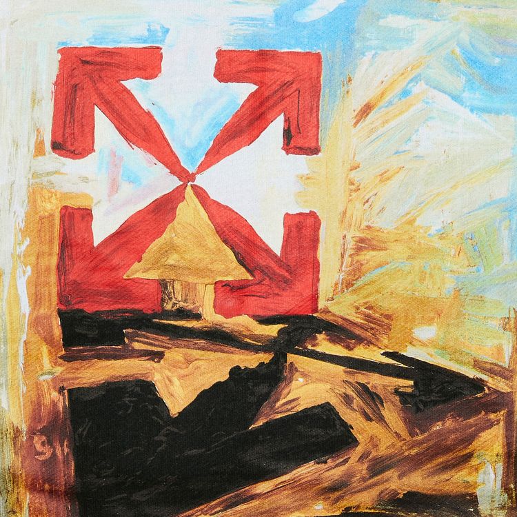 Off White Arrow On Canvas Skate Hoodie BlackMulticolor