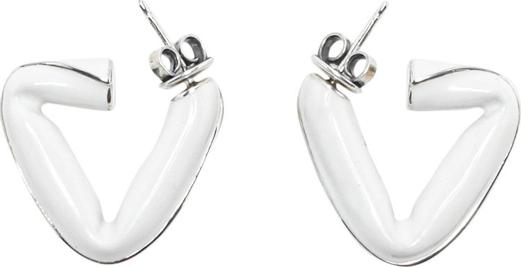 Bottega Veneta Triangle Hoop Earrings 'Bianco'