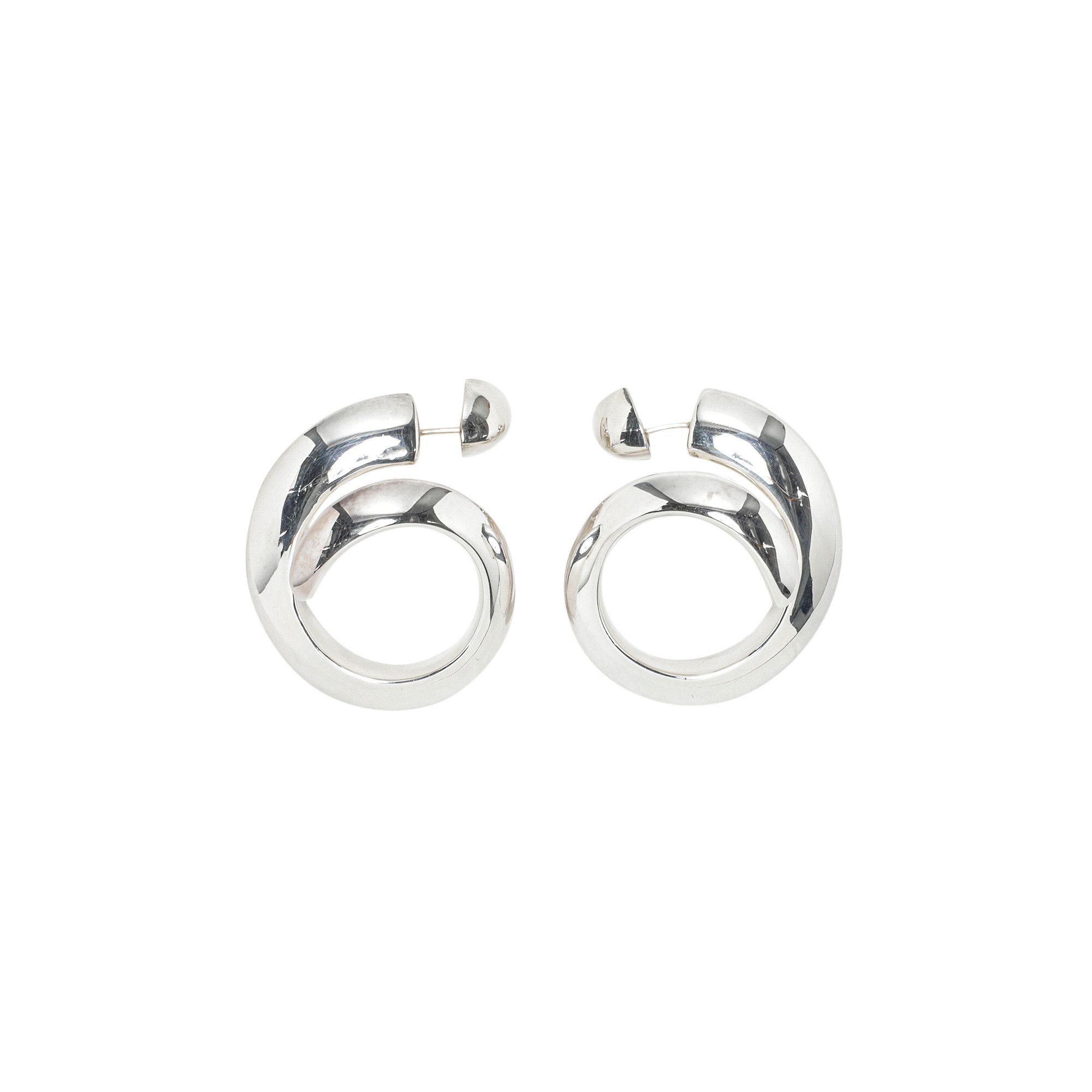 Buy Bottega Veneta Spiral Hoop Earrings 'Silver' - 608457