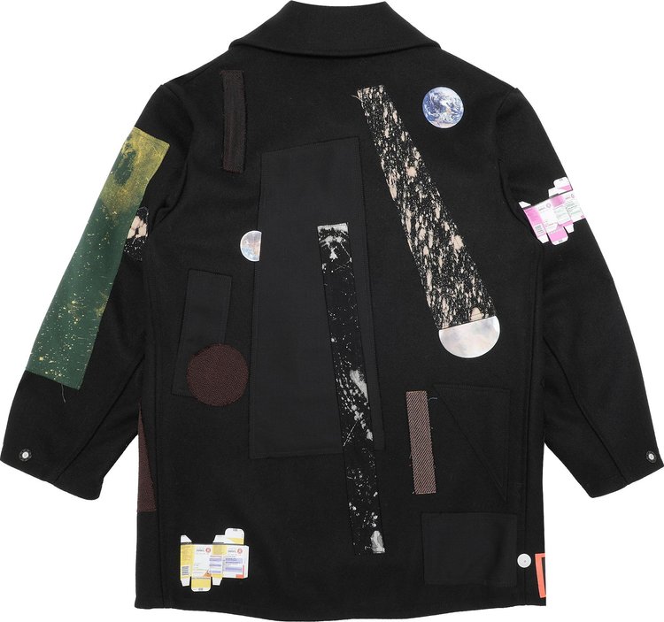 Raf Simons Redux Large Sterling Caban With Patches Black