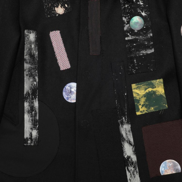 Raf Simons Redux Large Sterling Caban With Patches Black