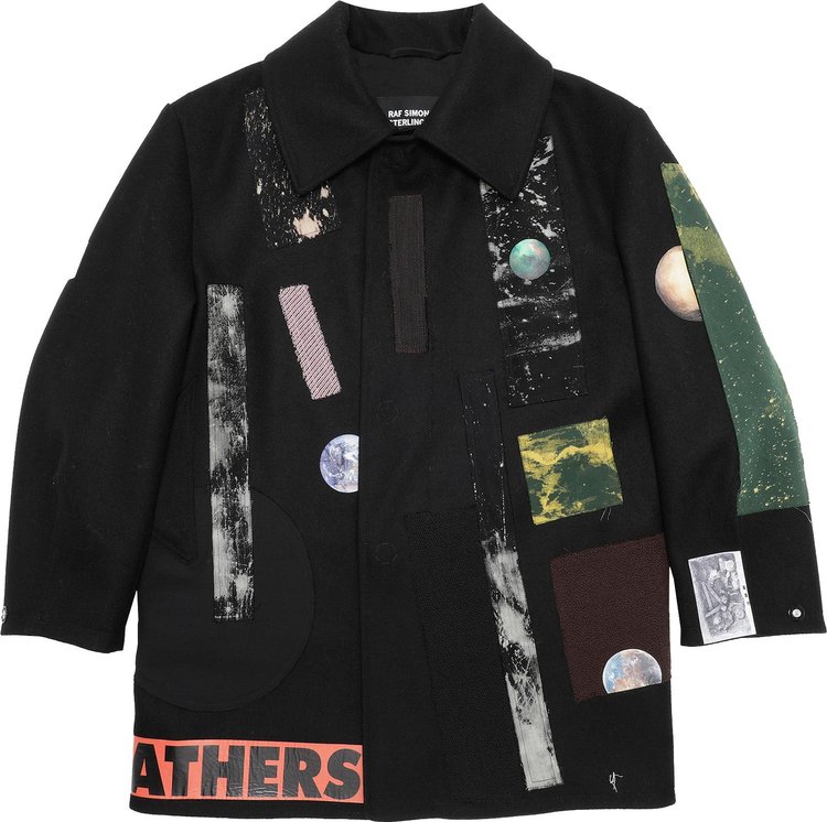 Raf Simons Redux Large Sterling Caban With Patches Black