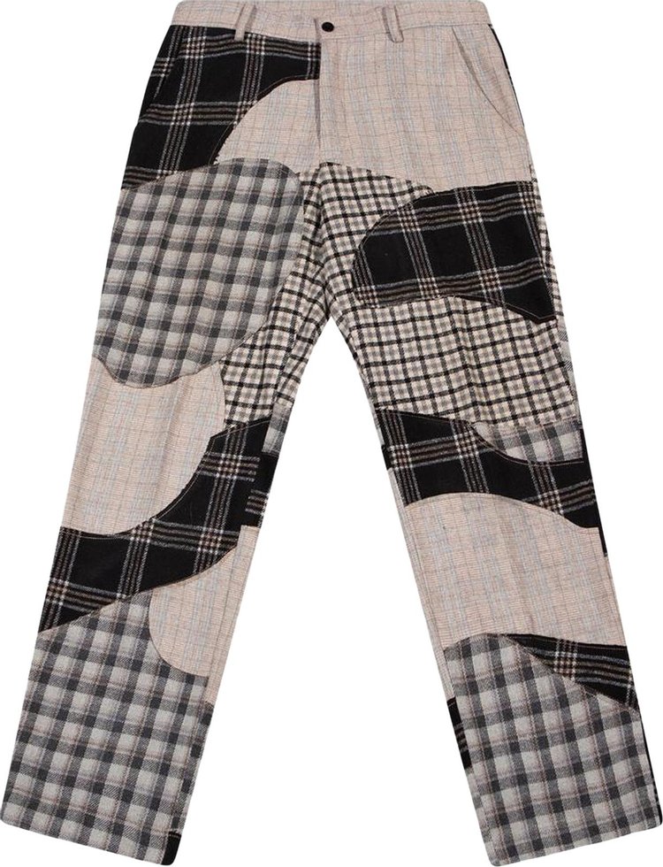 KidSuper Stitched Plaid Patch Trousers Multi